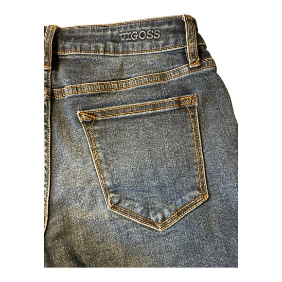 Vigoss Shorts Womens 25 Blue Cut Off Cuffed Marley Jean Whiskered - Picture 7 of 11